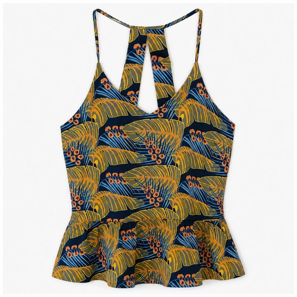 Anthropologie HD in Paris Tropical Floral Cutout Top Size Small Made In USA